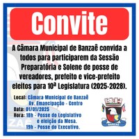 Convite - Sessão preparatória e Solene 