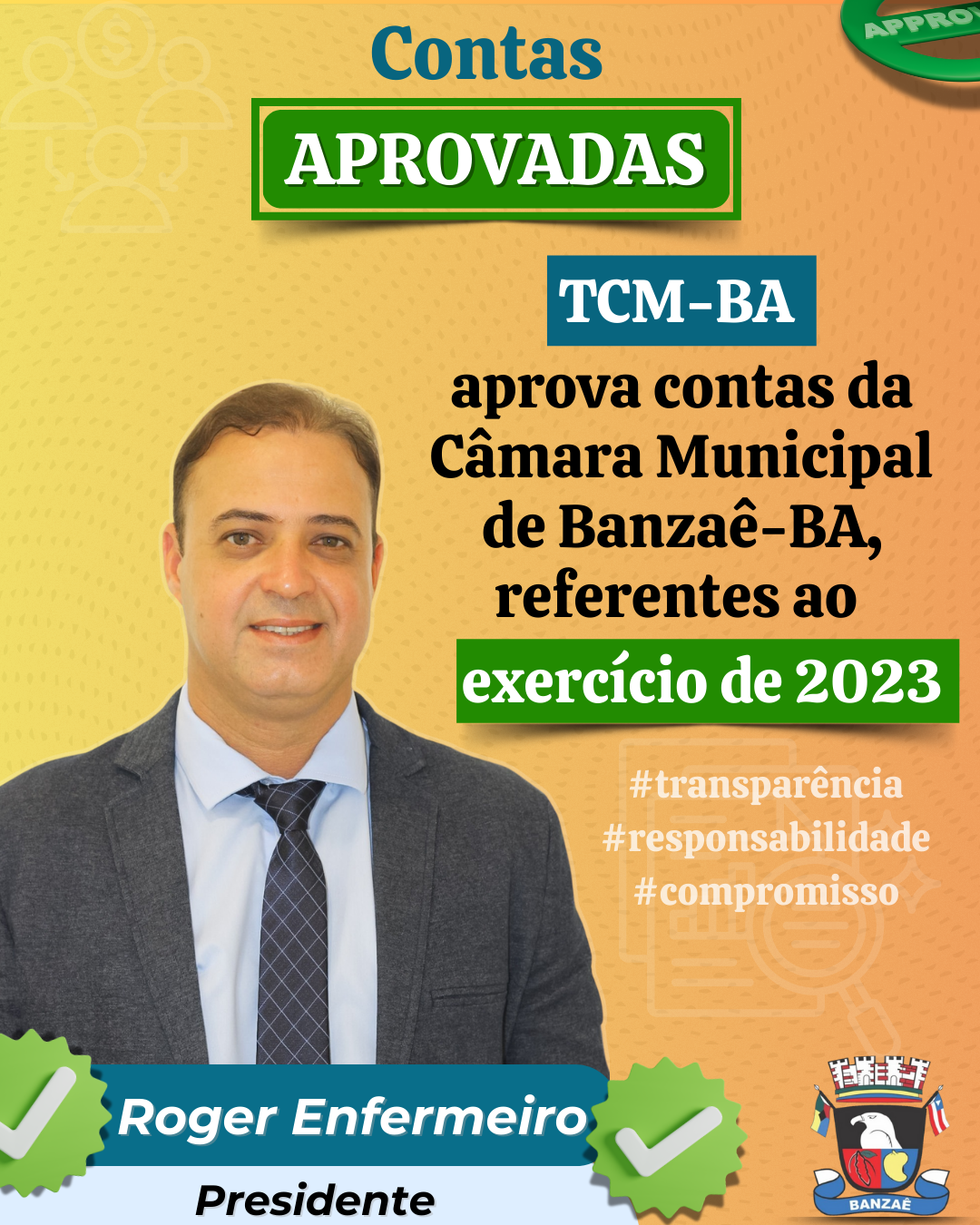 TCM-BA aprova contas de 2023 da Câmara de Banzaê 